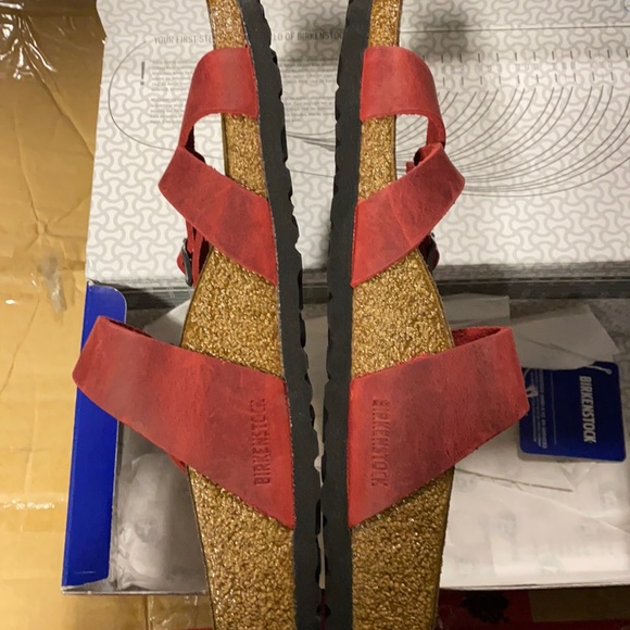 Birkenstock Franca red leather asst narrow new - Picture 4 of 5